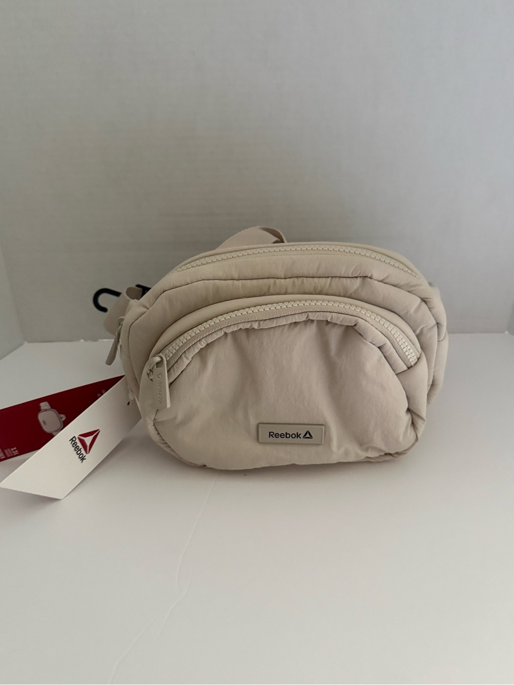 Reebok Beige Quilted Belt Bag